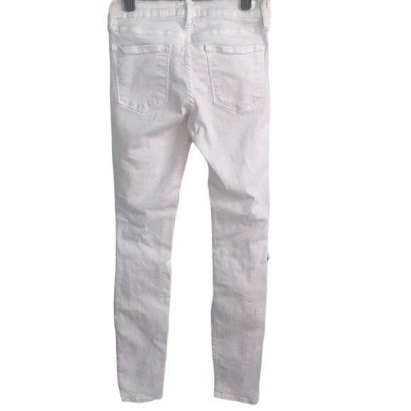 Le Skinny De Jeane Blanc White Distressed Jeans by Frame Denim Size 27 - Picture 4 of 16